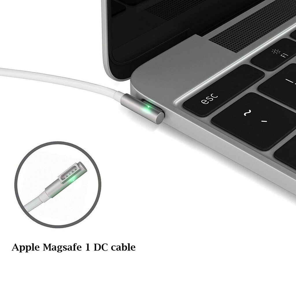 Toitekaabel Apple Magsafe 1 DC, 85W, L-kujuline, 1,6 m, valge hind ja info | Kaablid ja juhtmed | kaup24.ee