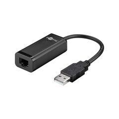 USB -võrguadapter "GOOBAY 38527" USB 2.0 tüüp A - Ethernet RJ45, must hind ja info | USB jagajad, adapterid | kaup24.ee