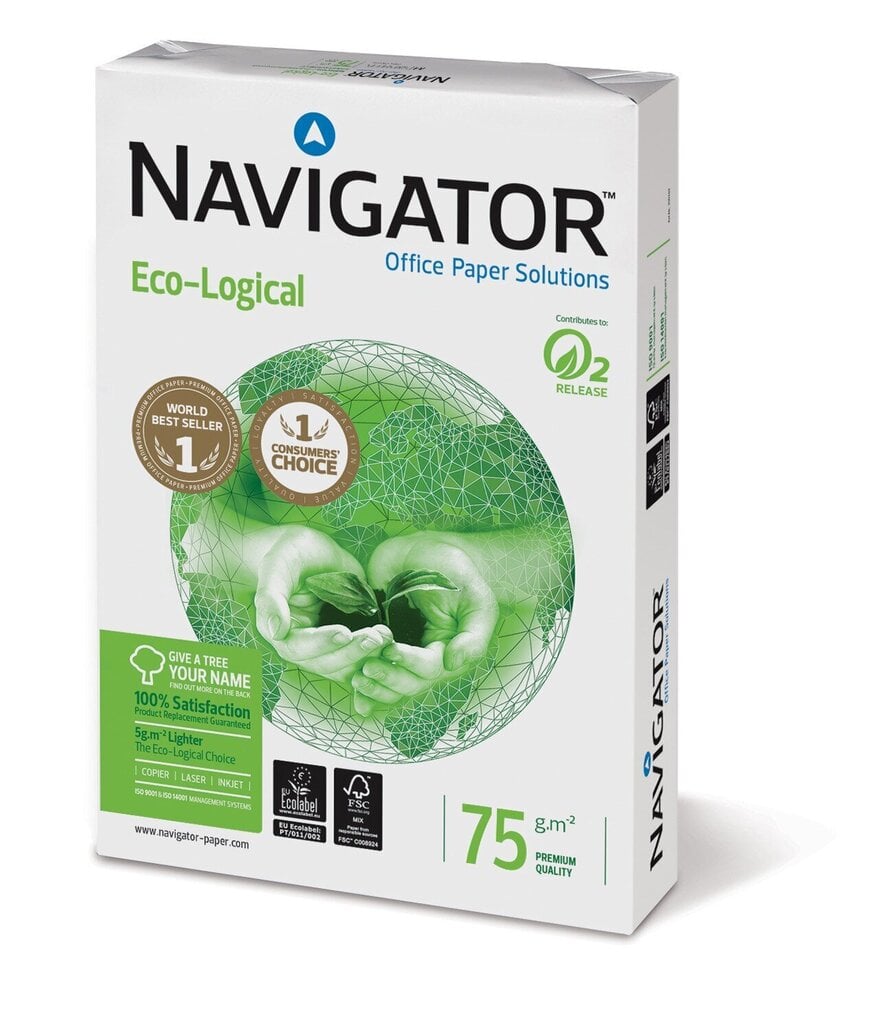 Paber NAVIGATOR Eco-Logical, 75 g/m2, A3, 500 lehte цена и информация | Vihikud, märkmikud ja paberikaubad | kaup24.ee