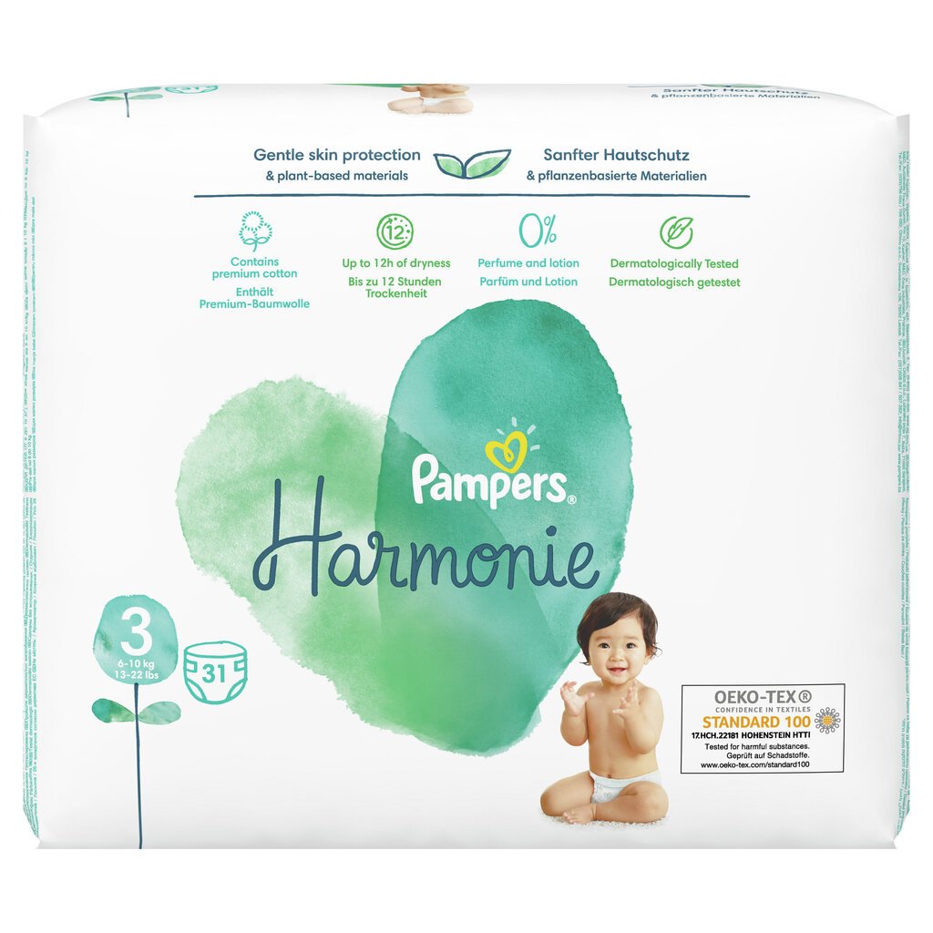 Mähkmed Pampers Harmonie VP S3, 31 tk hind ja info | Mähkmed | kaup24.ee