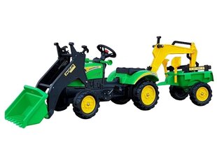 Большой педальный трактор, зеленый цена и информация | Игрушки для мальчиков | kaup24.ee