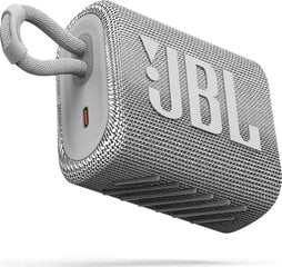 JBL беспроводная колонка Go 3 BT, белая цена и информация | Аудиоколонки | kaup24.ee
