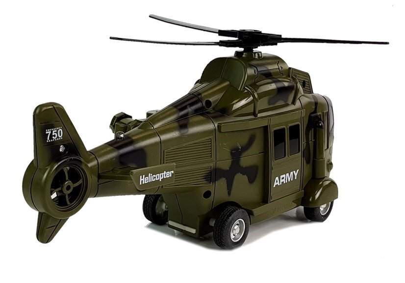 Sõjaväekopter helide ja tuledega, 1:16 hind ja info | Poiste mänguasjad | kaup24.ee