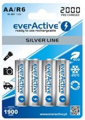 Aku everActive Silver Line Ready to Use 2000mAh AA, 4 tk hind ja info | Patareid | kaup24.ee