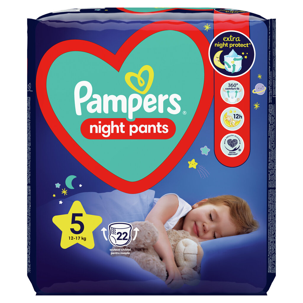 Püksmähkmed Pampers Night Pants VP S5 22 tk hind ja info | Mähkmed | kaup24.ee