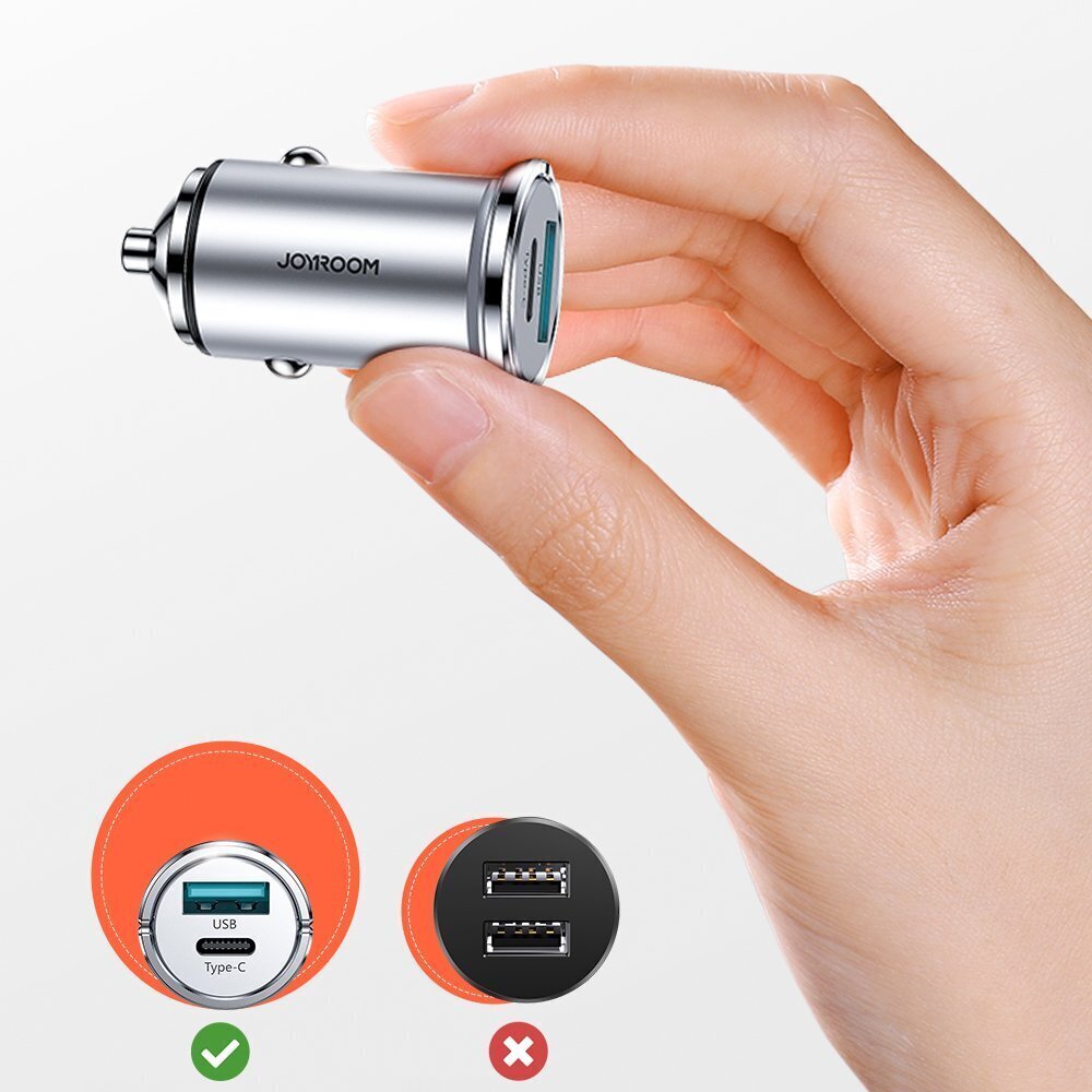Joyroom mini dual port USB Type C цена и информация | Mobiiltelefonide laadijad | kaup24.ee