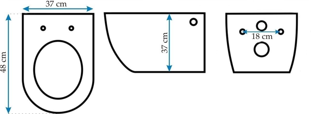 WC-pott REA Carlo Rimless mini aeglaselt sulguva kaanega hind ja info | WС-potid | kaup24.ee