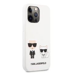 KLHCP13LSSKCW Karl Lagerfeld and Choupette Liquid Silicone Case for iPhone 13 Pro White hind ja info | Telefoni kaaned, ümbrised | kaup24.ee