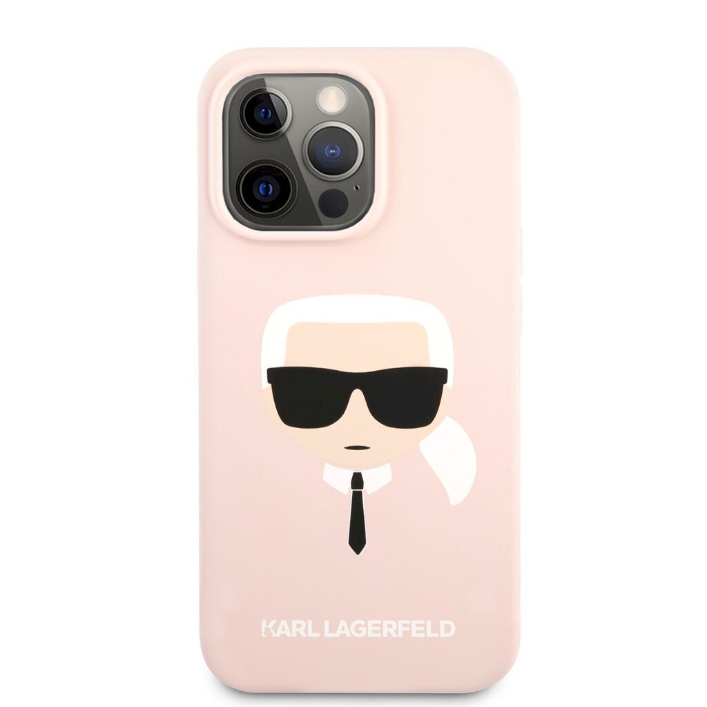 KLHCP13LSLKHP Karl Lagerfeld Liquid Silicone Karl Head Case for iPhone 13 Pro Light Pink hind ja info | Telefoni kaaned, ümbrised | kaup24.ee