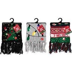 Рождественский шарф унисекс со светящимися огоньками Merry Christmas X-Mas vibes цена и информация | Мужские шарфы, шапки, перчатки | kaup24.ee