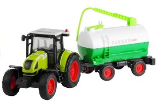 Traktor haagisega, paakauto, helid, 37,5 cm hind ja info | Poiste mänguasjad | kaup24.ee