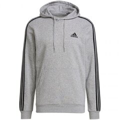 Спортивный джемпер для мужчин Adidas Essentials Флисовая толстовка с 3 полосками M GK9084, серый цена и информация | Мужская спортивная одежда | kaup24.ee