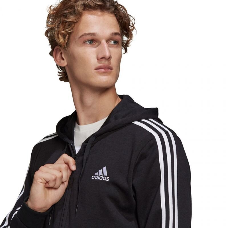 Meeste dressipluus Adidas Essentials Full-Zip Hoodie M GK9032, must hind ja info | Meeste pusad | kaup24.ee