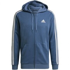 Meeste dressipluus Adidas Essentials 3 Stripes FZ FL Hoodie M GK9035, sinine hind ja info | Meeste pusad | kaup24.ee