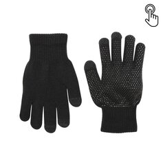 Перчатки для девочек, подходят для сенсорного экрана Rak R-156, черные цена и информация | Зимняя одежда для детей | kaup24.ee