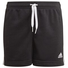 Tüdrukute lühikesed püksid Adidas Essentials 3 Stripes Short Jr GN4057, must hind ja info | Tüdrukute lühikesed püksid | kaup24.ee