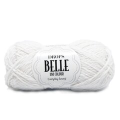 Пряжа Drops Belle 01 white, 50 г, 120 м цена и информация | Принадлежности для вязания | kaup24.ee