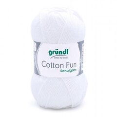 Пряжа GRÜNDL Cotton Fun 01, 50 г, 115 м цена и информация | Принадлежности для вязания | kaup24.ee