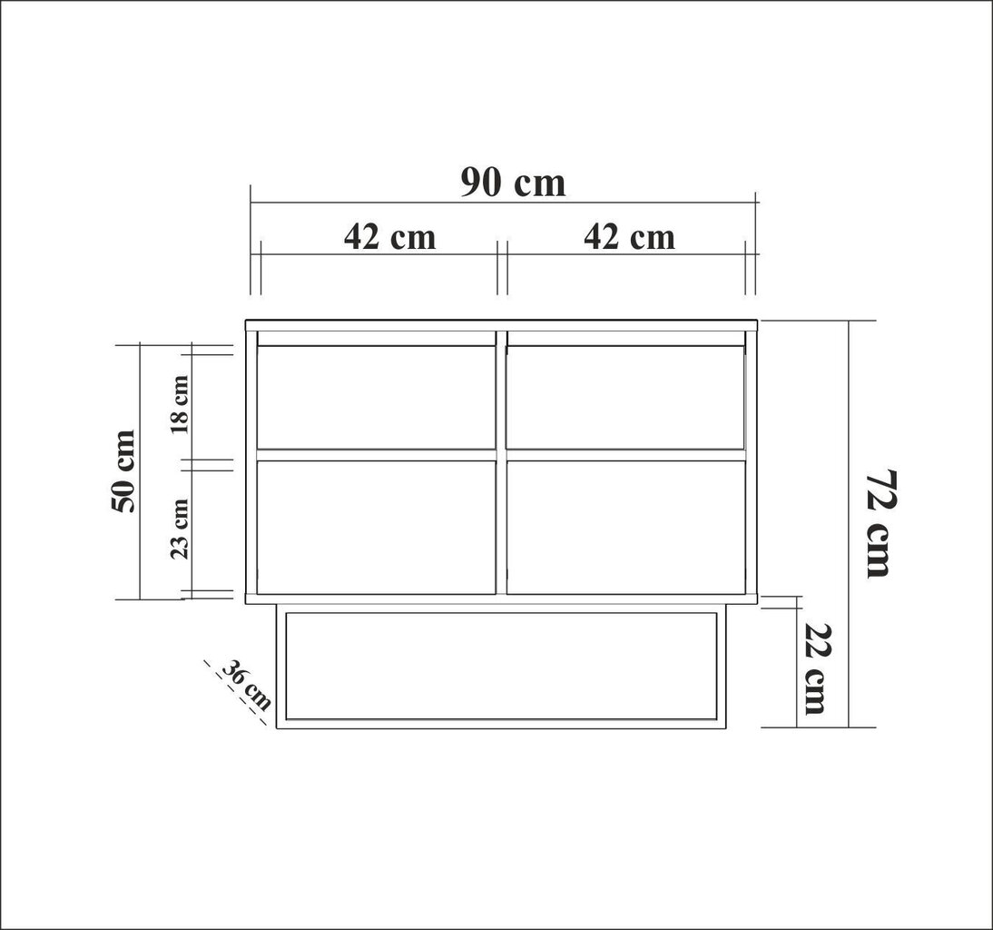 Kummut Kalune Design Zuri, pruun hind ja info | Kummutid | kaup24.ee