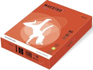 Värviline paber MAESTRO COLOR, 80g/m2, A4, 500 lehte, punane (Brick Red) hind ja info | Vihikud, märkmikud ja paberikaubad | kaup24.ee