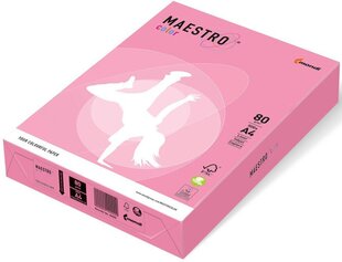 Värviline paber MAESTRO COLOR, 80g/m2, A4, 500 lehte, neoonroosa (Neon Pink) hind ja info | Vihikud, märkmikud ja paberikaubad | kaup24.ee