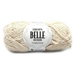 Пряжа Drops Belle 02 off white, 50 г, 120 м цена и информация | Принадлежности для вязания | kaup24.ee