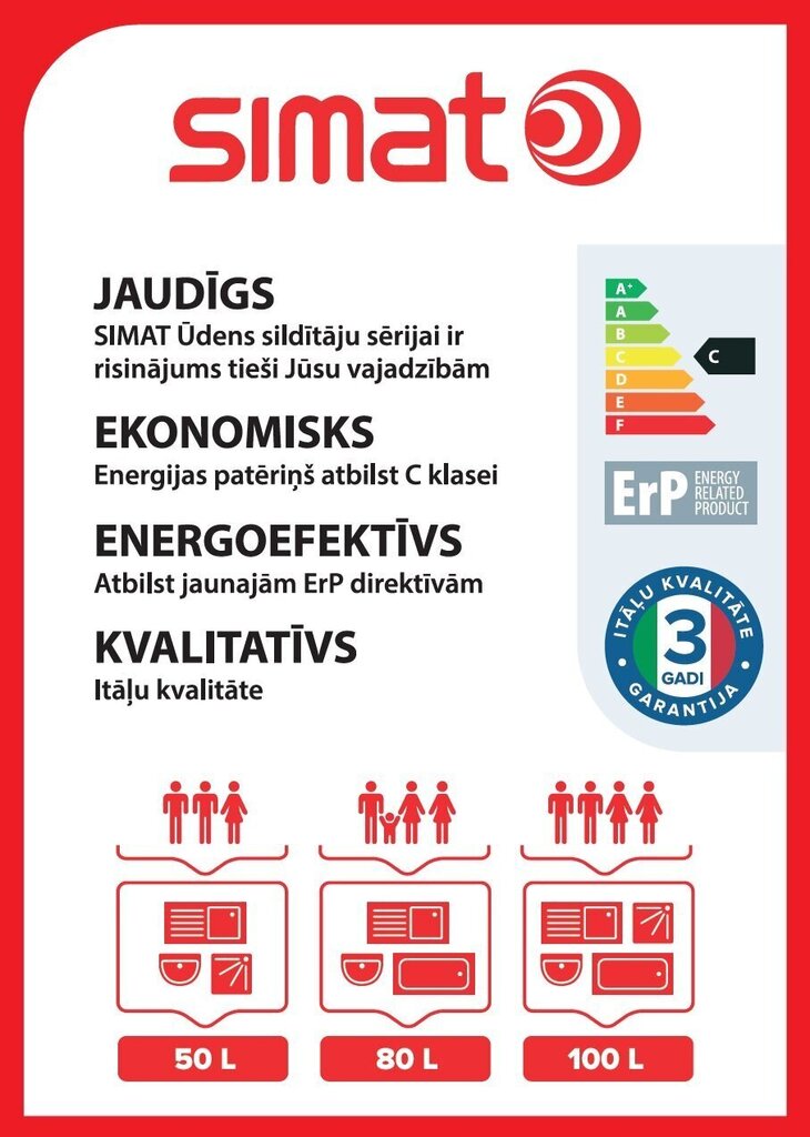 Elektriboiler SIMAT 10L, ülemine hind ja info | Boilerid | kaup24.ee