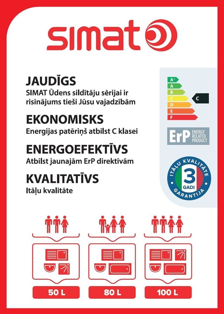 Elektriboiler SIMAT 10L, alumine цена и информация | Boilerid | kaup24.ee