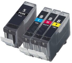 Analoog tintide komplekt Canon PGI-5 (PGBK) / CLI-8 (C/M/Y) hind ja info | Tindiprinteri kassetid | kaup24.ee
