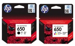 Originaal tintide komplekt HP 650 Black + HP 650 TriColor цена и информация | Картриджи для струйных принтеров | kaup24.ee