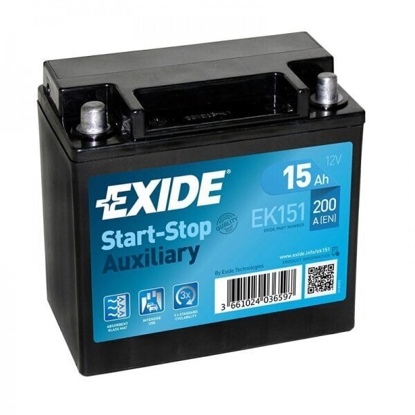 Aku Exide 15 Ah200 A EN hind ja info | Akud | kaup24.ee