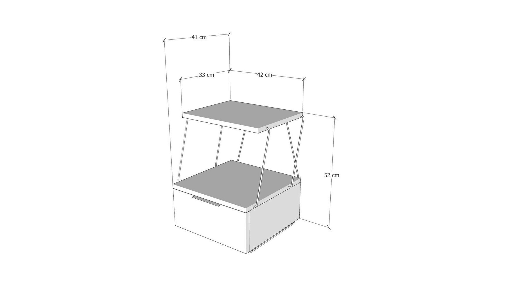 Öökapp Kalune Design Tekoba, kollane цена и информация | Öökapid | kaup24.ee