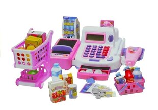 Большой игрушечный кассовый аппарат с калькулятором + корзина для покупок цена и информация | Игрушки для девочек | kaup24.ee