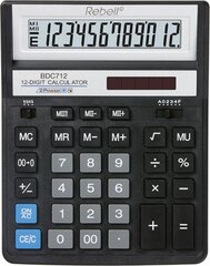 Калькулятор настольный Rebell BDC712BK цена и информация | Смягчает воду и защищает Вашу посудомоечную машину от извести. | kaup24.ee