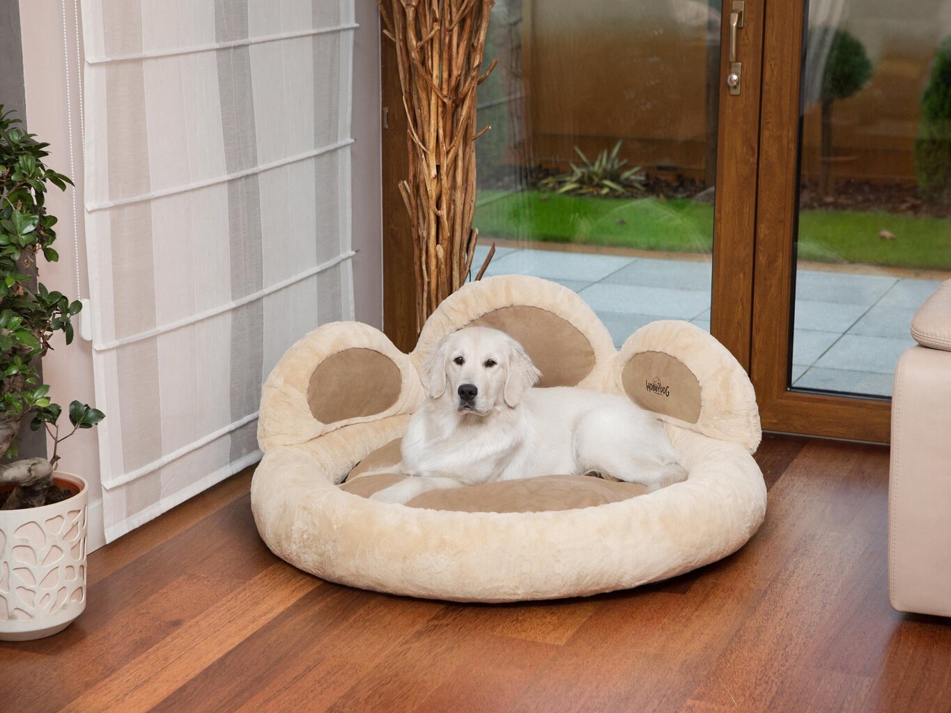 Hobbydog pesa Exclusive Paw Beige, L, 75x75 cm цена и информация | Pesad, padjad | kaup24.ee