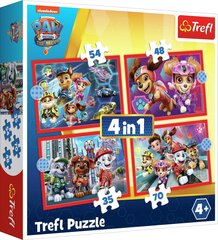 Puslede komplekt 4 in 1 Käpapatrull Trefl Paw Patrol hind ja info | Pusled | kaup24.ee