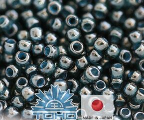Бисер TOHO® Seed Beads, прозрачный, блестящий, изумрудно-зеленый / джинсовый синий, 11/0 (2,2 мм) 10 г. цена и информация | Принадлежности для изготовления украшений, бисероплетения | kaup24.ee
