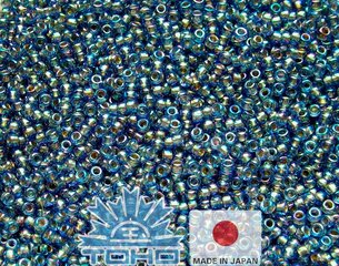 Бисер TOHO® Seed Beads Gold-Lined Rainbow Lt Sapphire 11/0 (2,2 мм), 10 г. цена и информация | Принадлежности для изготовления украшений, бисероплетения | kaup24.ee