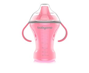 Lutipudel pehme tilaga BabyOno Natural Nursing, 260 ml, 1457, roosa цена и информация | Бутылочки и аксессуары | kaup24.ee