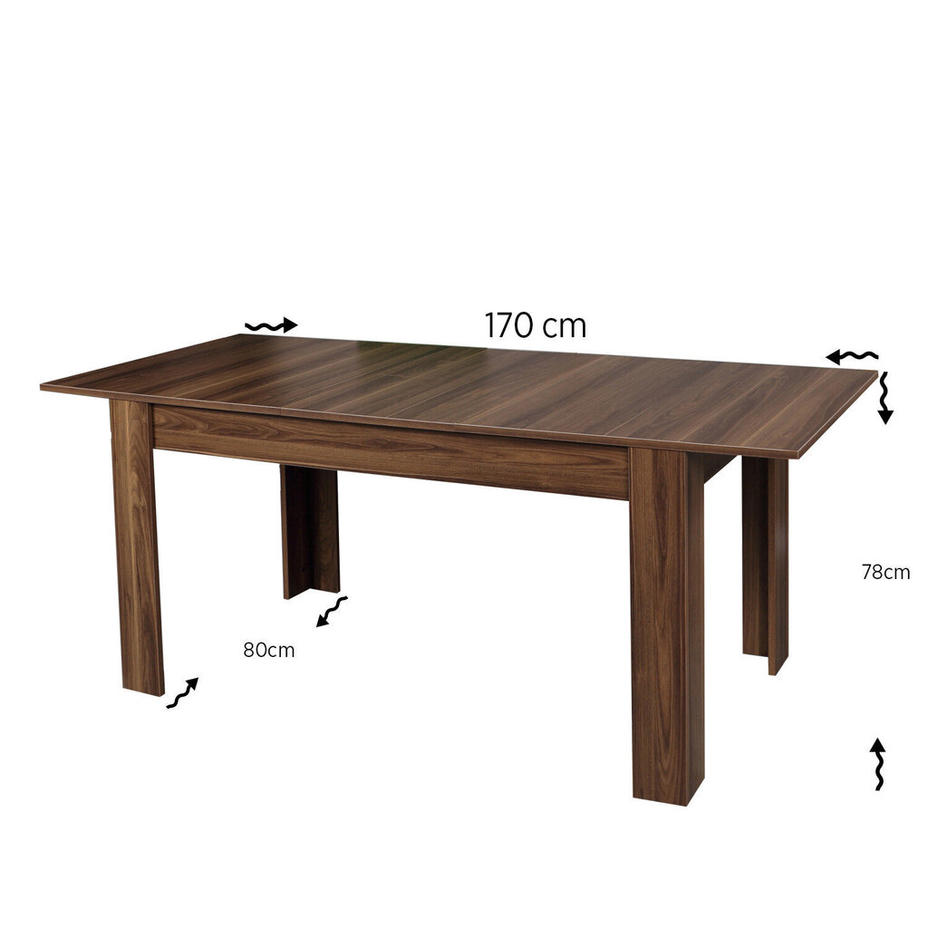 Söögilaud Kalune Design Oblo, pruun hind ja info | Köögi- ja söögilauad | kaup24.ee