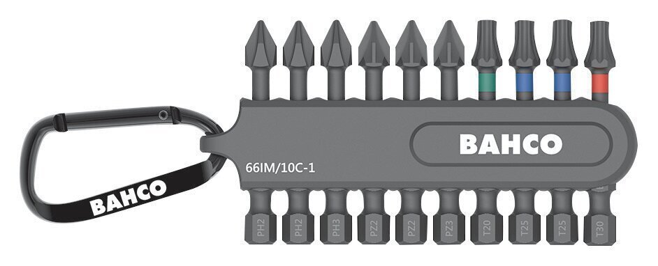 Otsakute kmpl Impact 10 osa hoidikus, karabiiniga. 50 mm PH, PZ, TORX hind ja info | Käsitööriistad | kaup24.ee