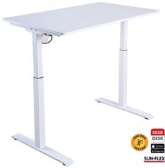 Reguleeritava kõrgusega laud SUN-FLEX® EASYDESK ELITE, valge цена и информация | Компьютерные, письменные столы | kaup24.ee