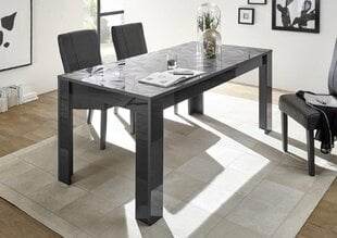 Раскладной обеденный стол Prisma 137-185x90 см, антрацит цена и информация | Комплекты мебели для столовой | kaup24.ee
