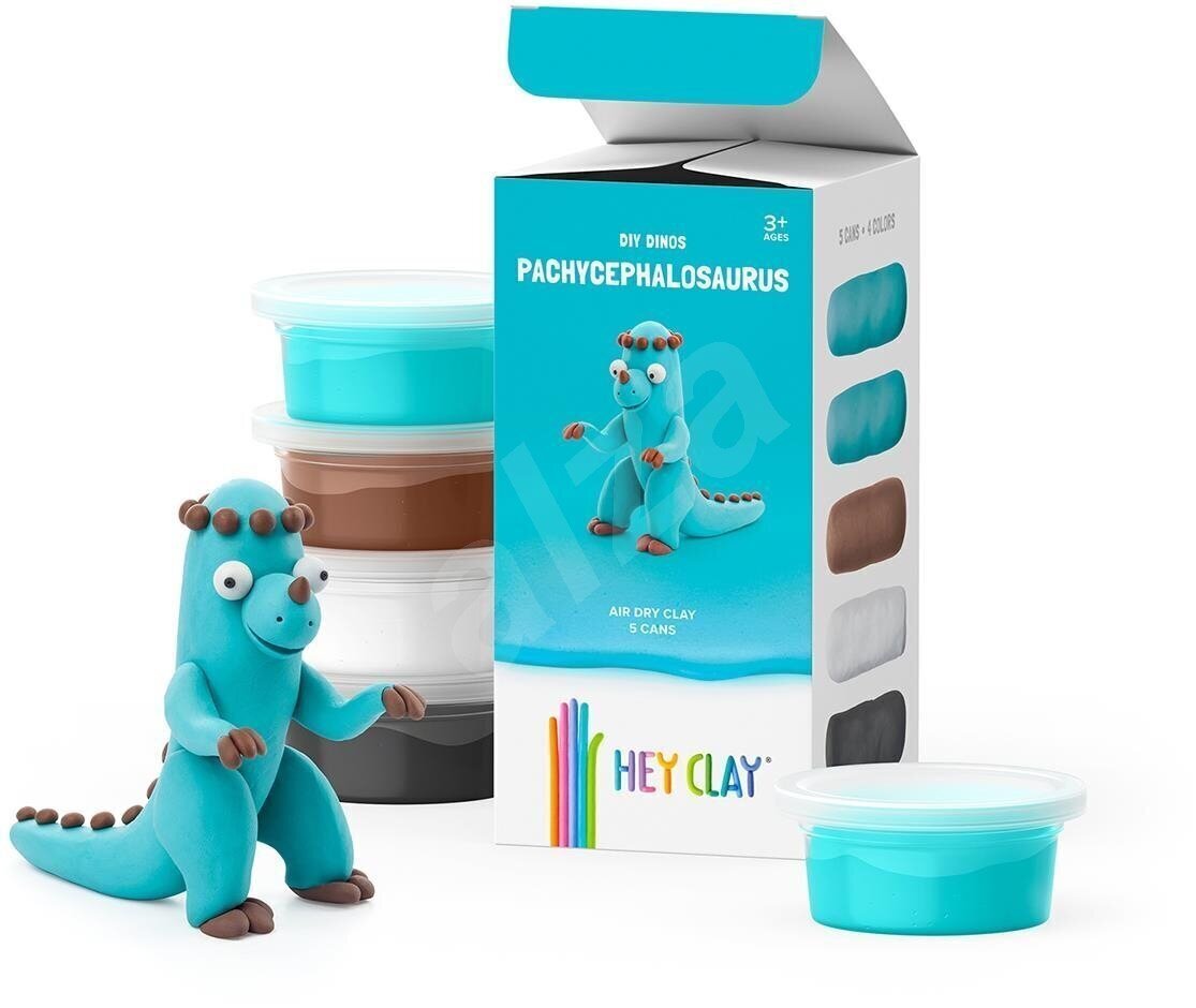 Plastiliinikomplekt Hey Clay Pachycephalosaurus, 5 tk. hind ja info | Kunstitarbed, voolimise tarvikud | kaup24.ee