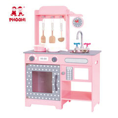 Puidust laste kööginurk "Phoohi", roosa hind ja info | Tüdrukute mänguasjad | kaup24.ee