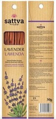 Lavendlilõhnalised viirukipulgad Sattva Ayurveda Lavender, 15 tk hind ja info | Kodulõhnastajad | kaup24.ee