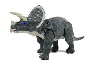Большой серый трехконечный динозавр с батарейным питанием цена и информация | Развивающий мелкую моторику - кинетический песок KeyCraft NV215 (80 г) детям от 3+ лет, бежевый | kaup24.ee