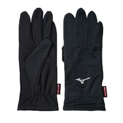 Беговые перчатки мужские Mizuno breath thermo 67BK265C-09, черные цена и информация | Мужские шарфы, шапки, перчатки | kaup24.ee