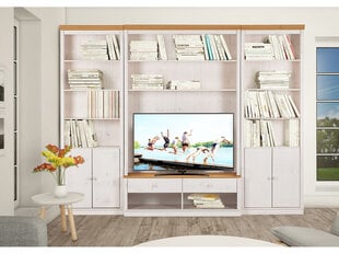 Секция Notio Living Annabelle с нишей для ТВ, белая/коричневая цена и информация | Секции | kaup24.ee