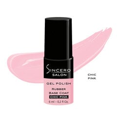 Kummist aluslakk SINCERO SALON, Chic pink, 6ml hind ja info | Küünelakid, küünetugevdajad | kaup24.ee